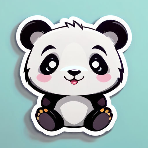 Cute panda, big eyes, smile  sticker