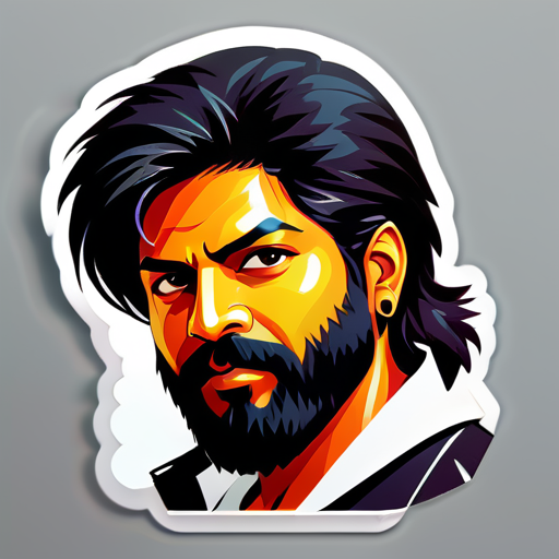 Rocking Star Yash in KGF vibe sticker