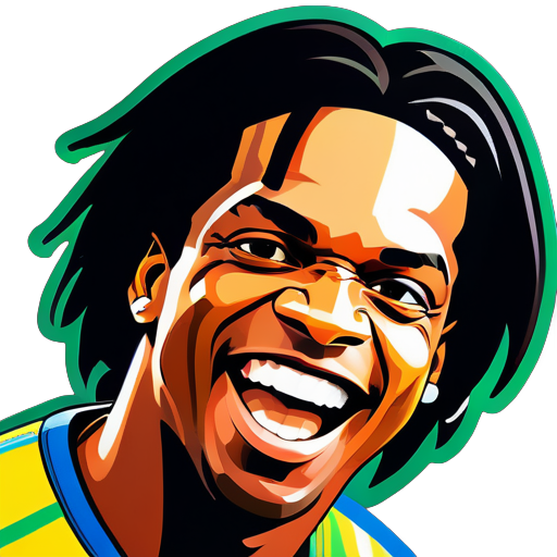 un avatar cómico del genio del fútbol brasileño Ronaldinho sticker