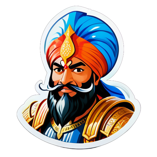 Ein Sikh-Mann in fotorealistischer Krieger-Rüstung sticker