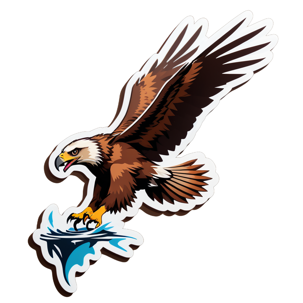 Brown Eagle Diving for Prey sticker