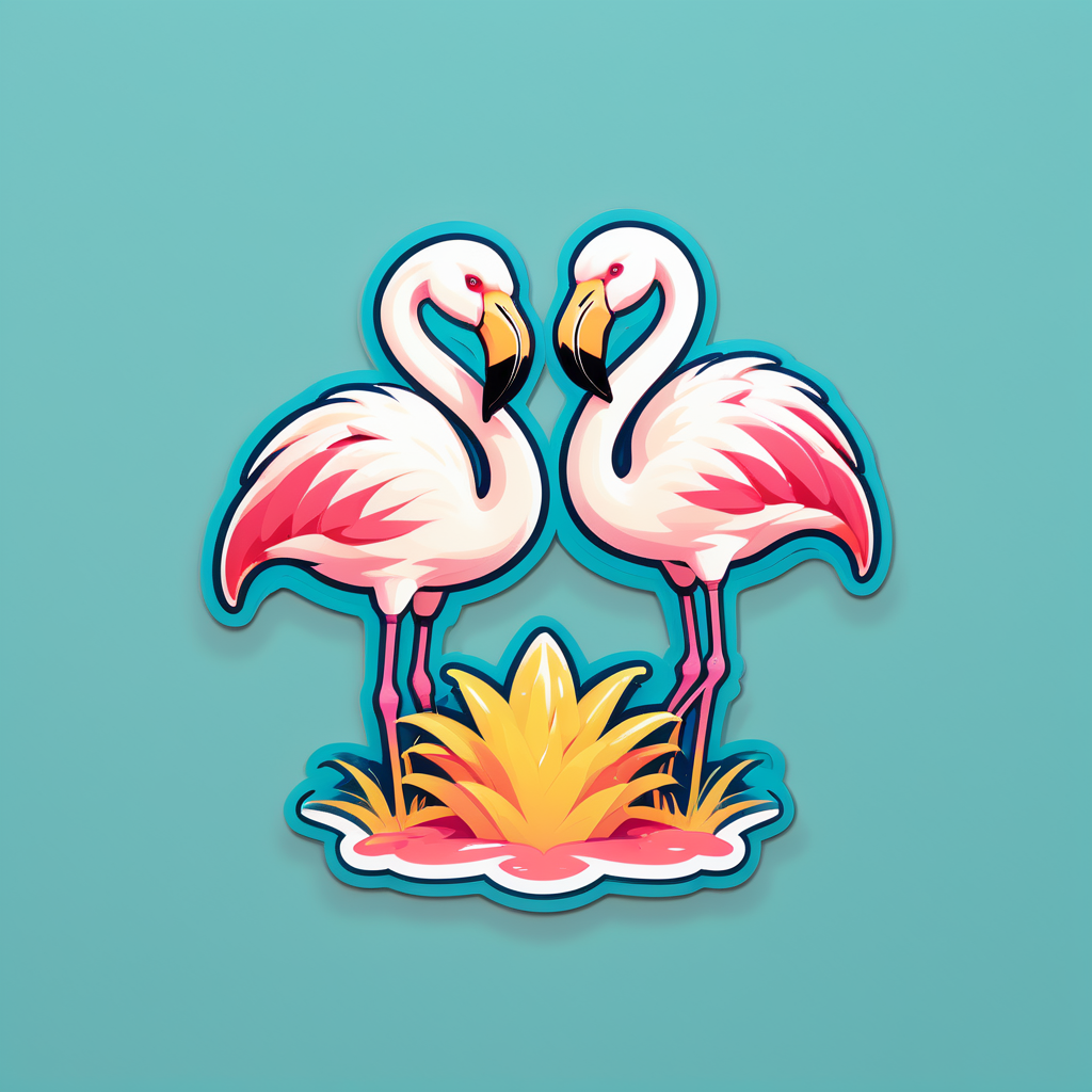 Plump Vanille Flamingos sticker