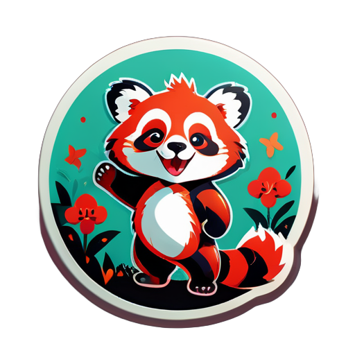 Joyeux panda roux sticker