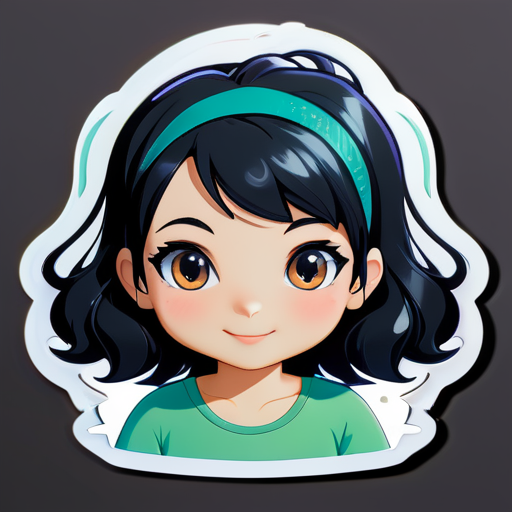 girl named sara with black hair sticker