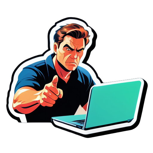 o homem deve apontar uma arma para o laptop sticker