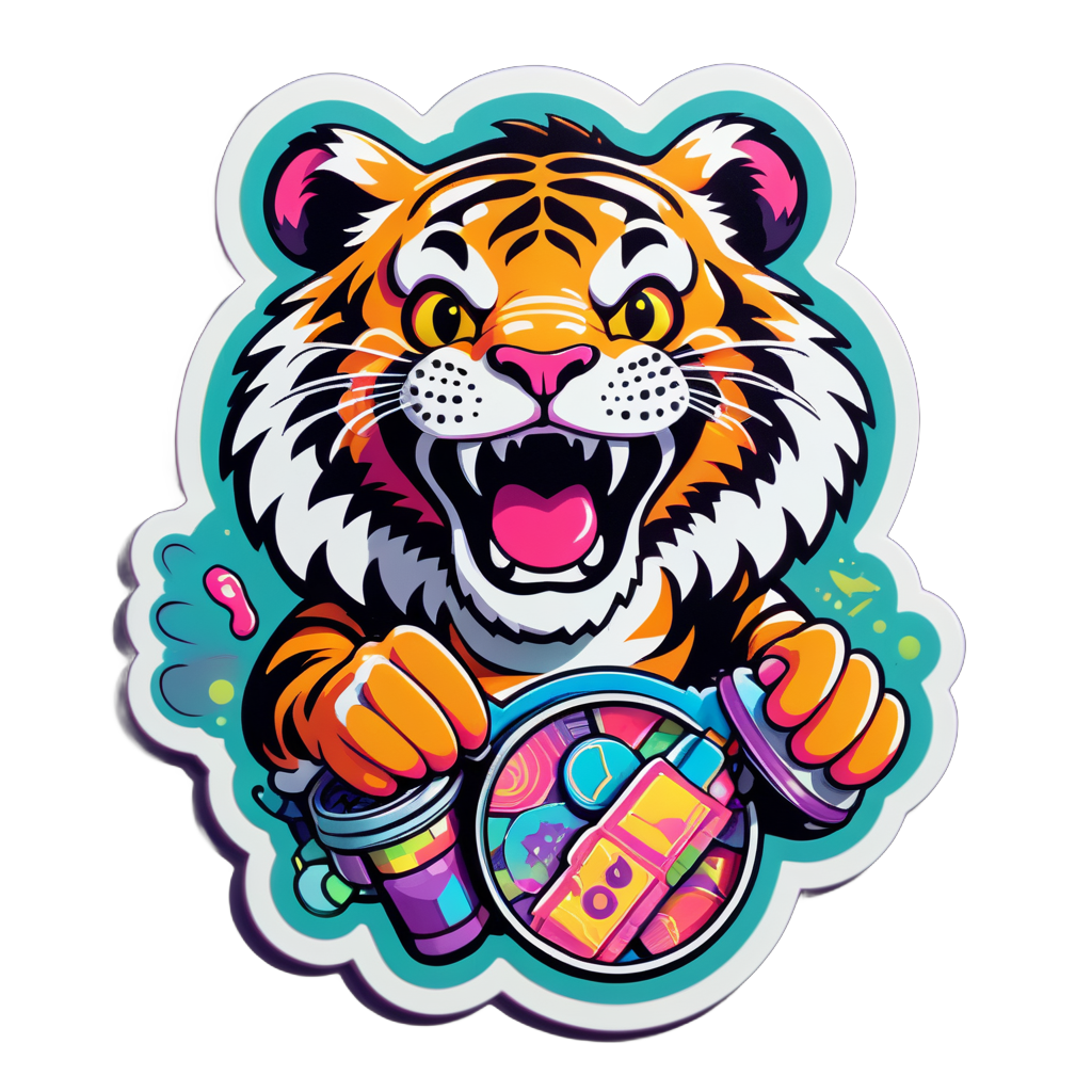 Trip Hop Tiger con Sampler sticker