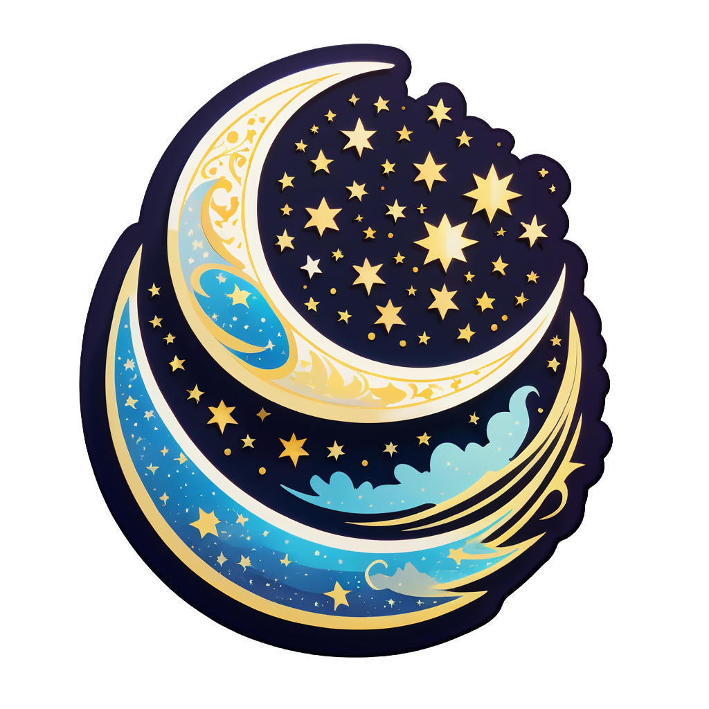 Shining Crescent Moon sticker