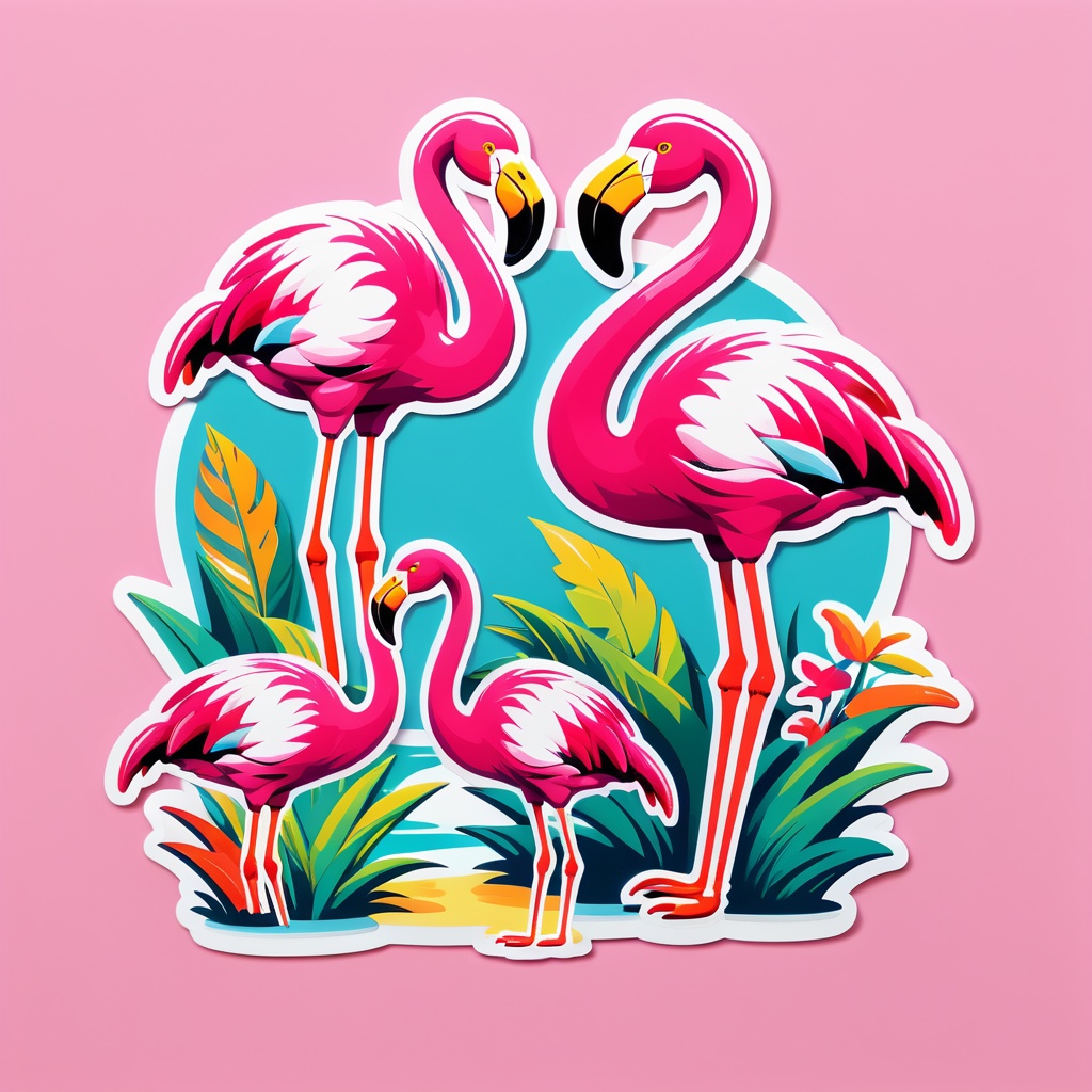 Bulky Cotton Flamingos sticker