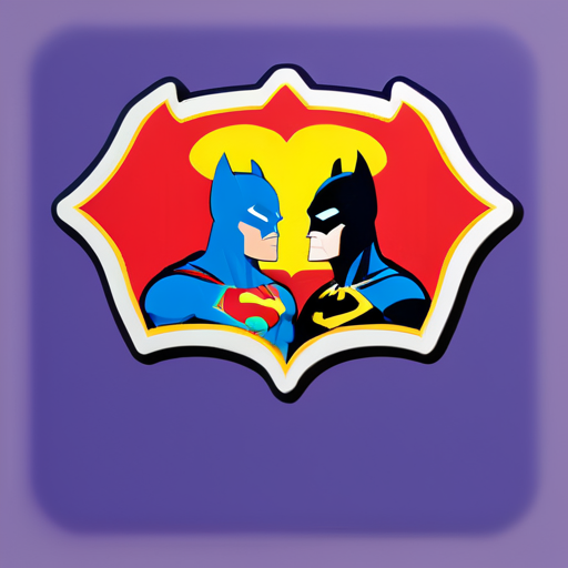 super man et un bat man se regardent sticker