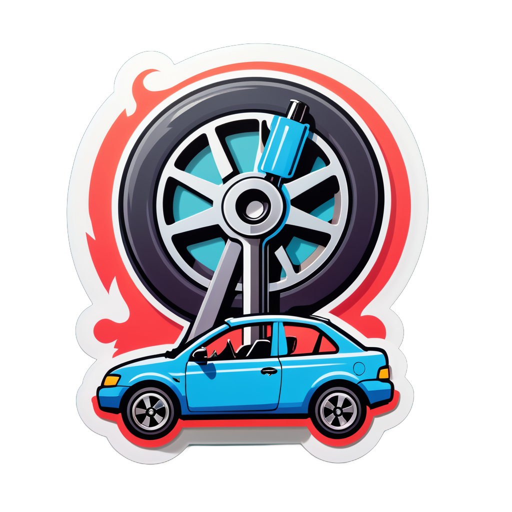 Car Jack and Wrench sticker