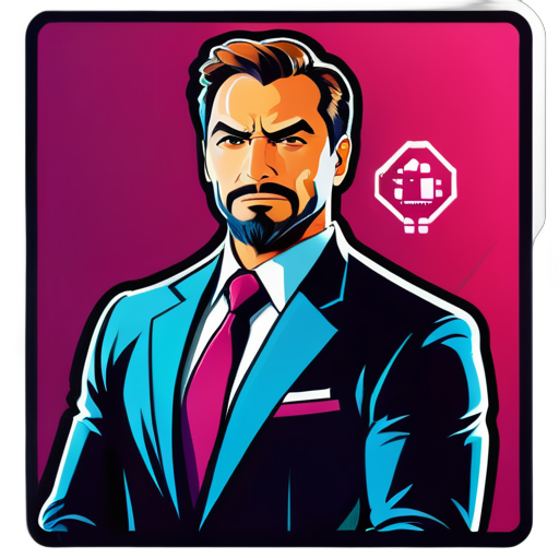 ciso is in the place. cybersecurity enforced by a powerful manager with super power. computer and network sticker