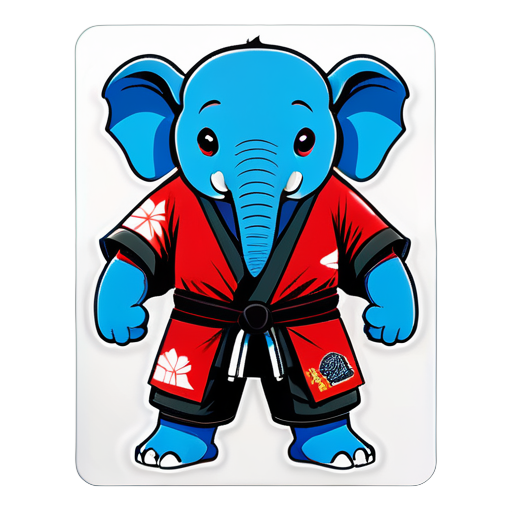 elefante com kimono de jiu-jitsu  sticker