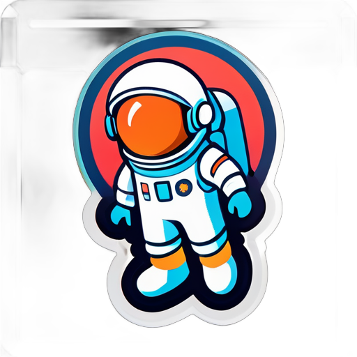 astronaut on Nintendo style，symbols of shapes sticker