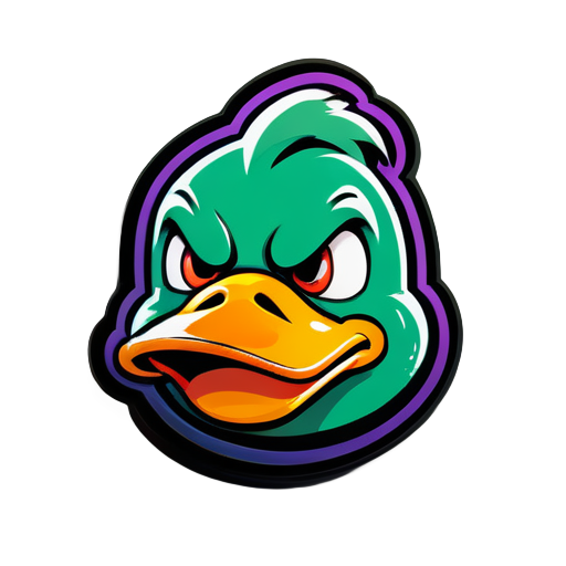 Angry duck sticker