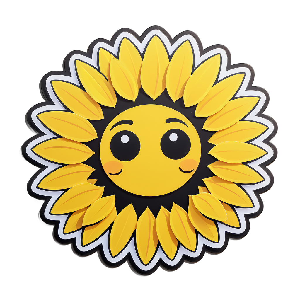 Smiling Sunflower sticker