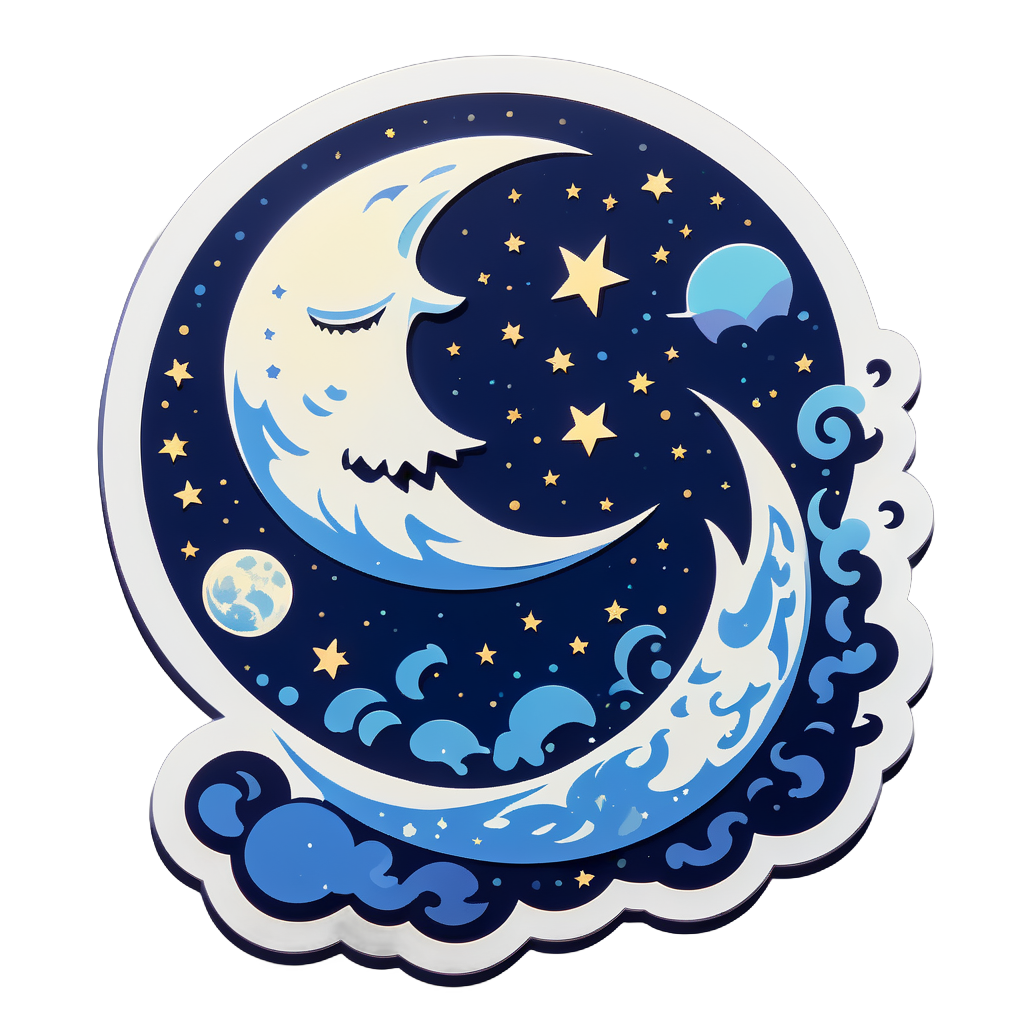 Medianoche Alimentando a la Luna sticker