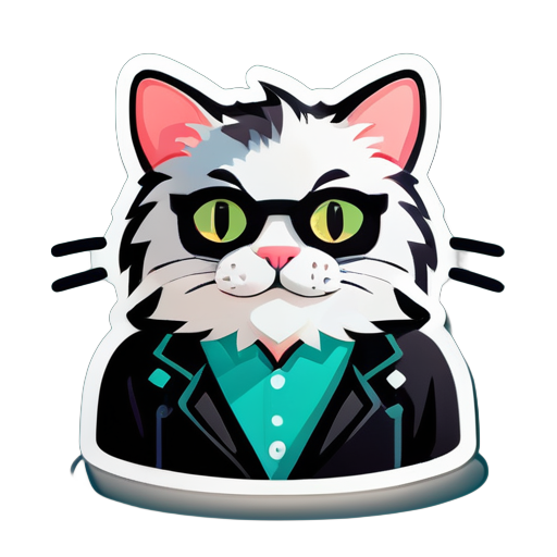 cat that is an software engineer sticker