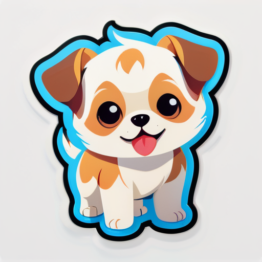 a cute little dog sticker