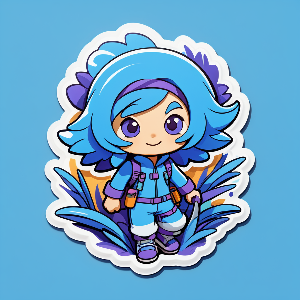 Azure Aster Adventure sticker