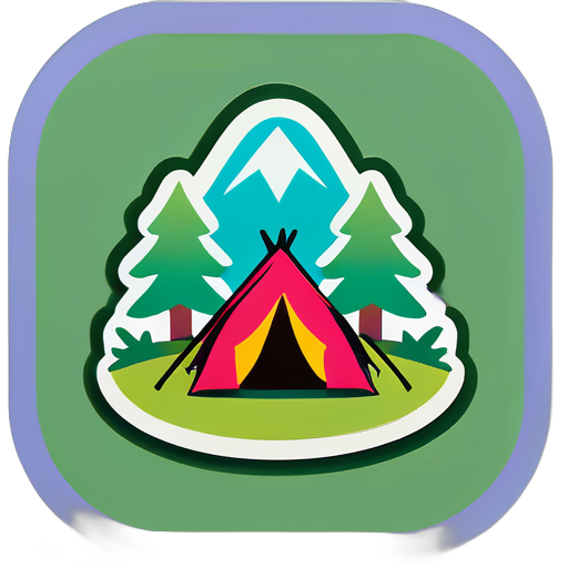 Printemps Camping sticker