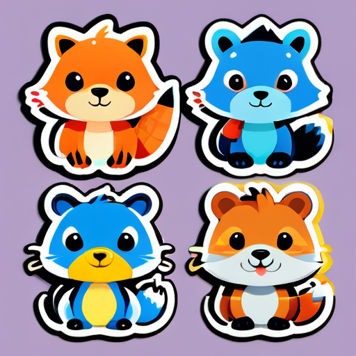 amigo en animal para juego matemático para niños y niñas sticker