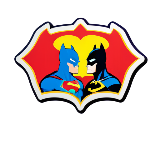 super man và bat man nhìn nhau sticker