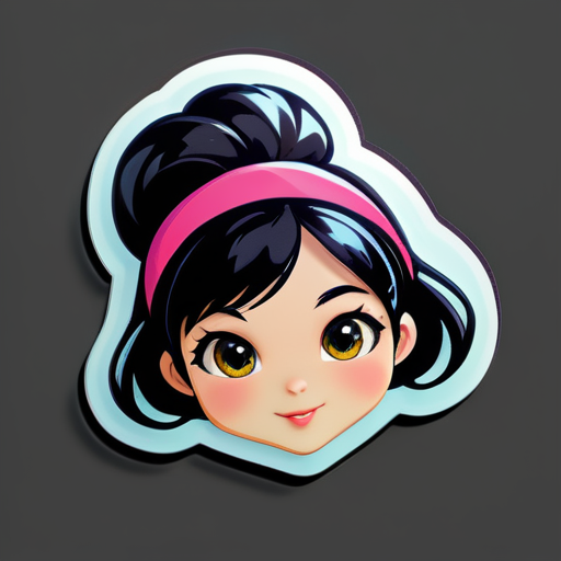 girl named sara with black hair sticker