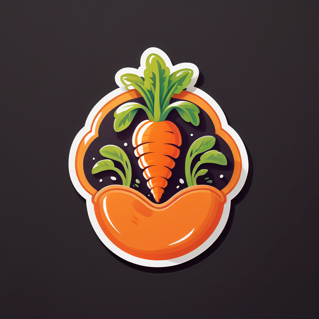 Orange Carrot Growing in the Ground sticker