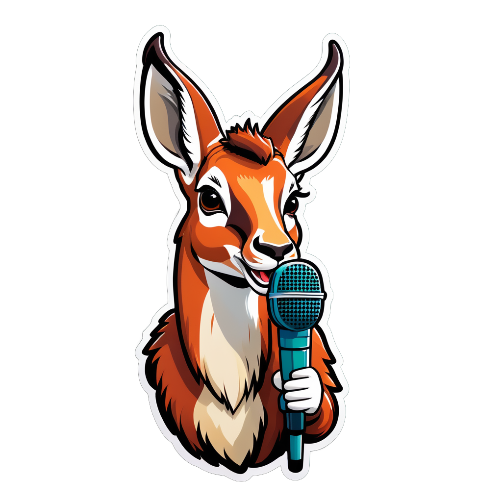 Acapella Antelope with Mic sticker