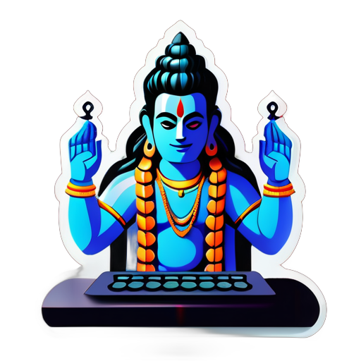 Lord siva doing devops in computer sticker