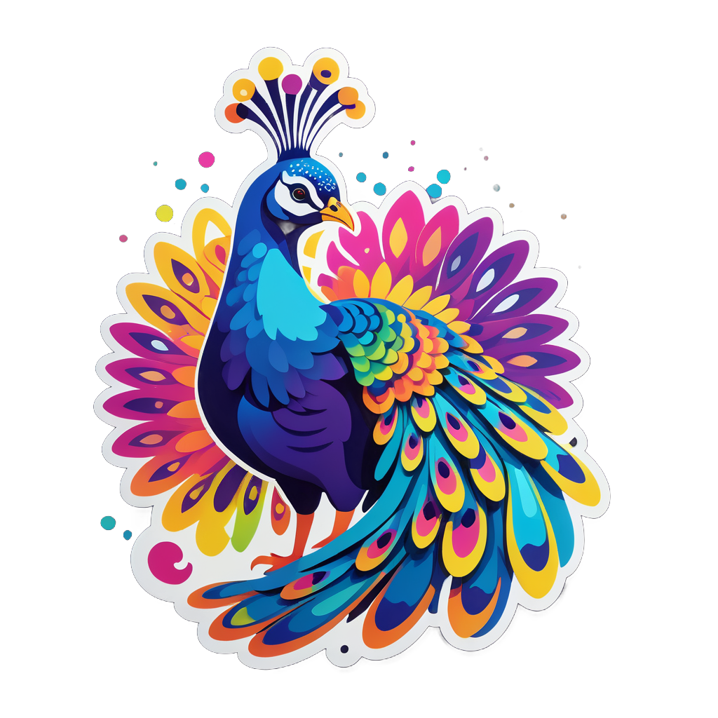 Vibrant Peacock sticker