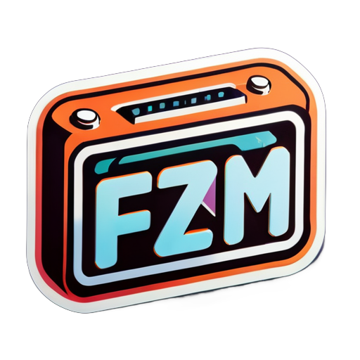 Un autocollant de radio avec les lettres EZFM dessus sticker