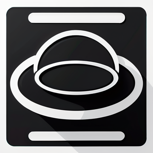 Saturn on Nintendo 风格，只有圆形和方形符号，黑白两色 sticker