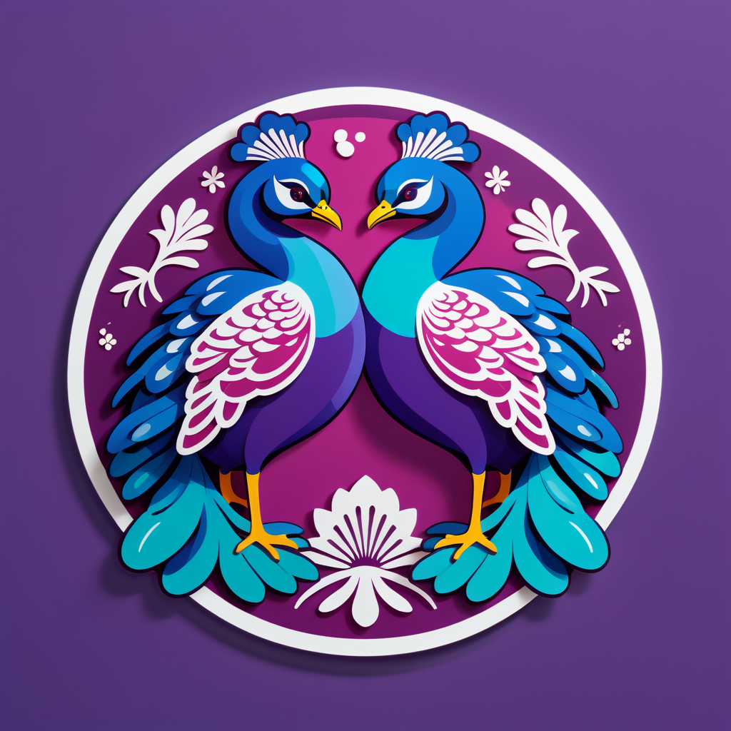 Plump Plum Paons sticker