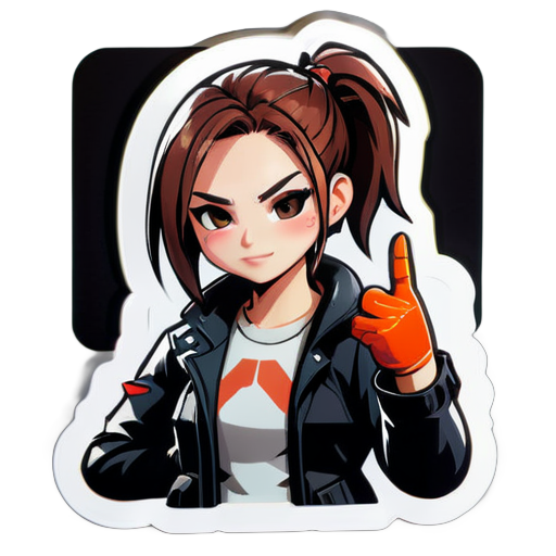 Personagem do Pubg mostrando o dedo do meio sticker