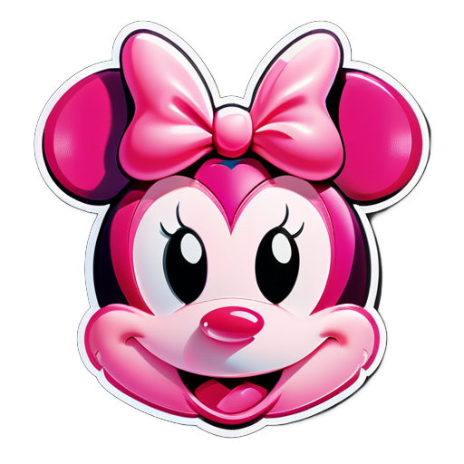 generar pegatinas de la cara de minnie en color rosa con el nombre de Valeria y con el número 2 sticker