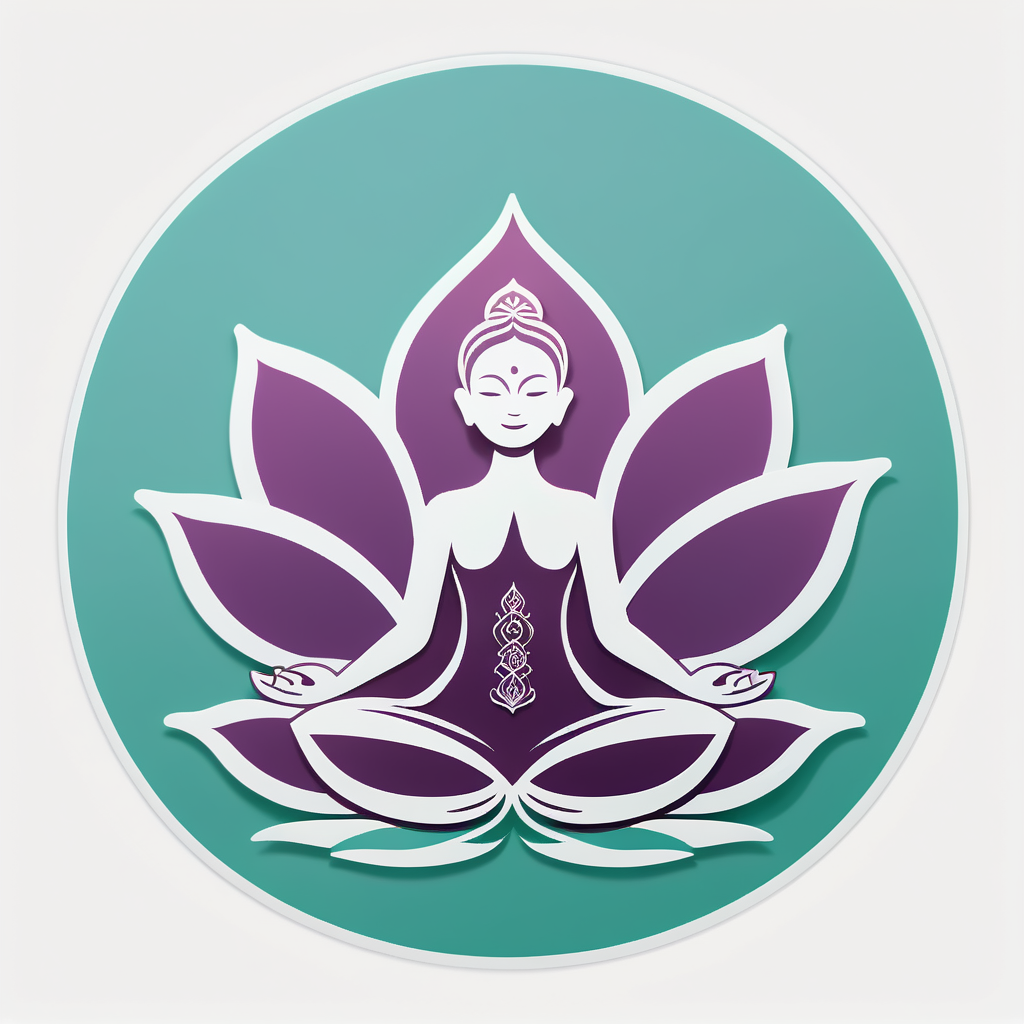 Serene Lotus Meditator sticker