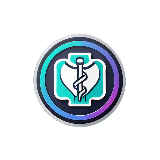 Logo for healthcare Android app modern technology sticker