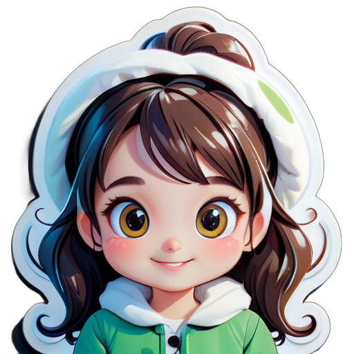 a beautiful girl fat and white big eyes and a very  cute smile sticker