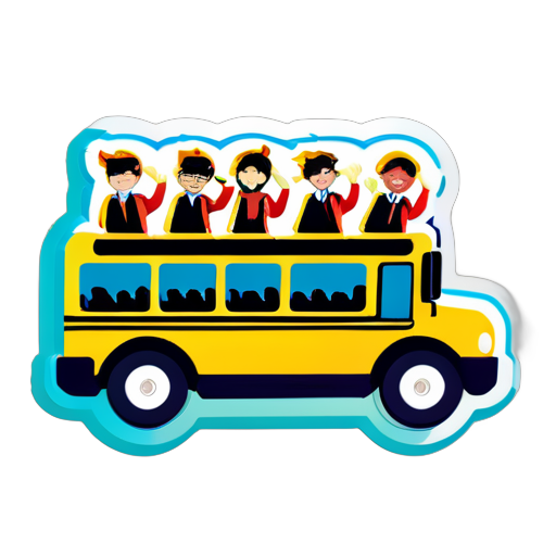 animated bus full of students

 sticker