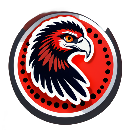 create an studio logo I.L.O With an red eagle and African prints sticker