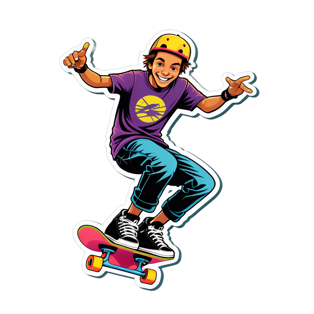 Des Astuces Audacieuses en Skateboard sticker