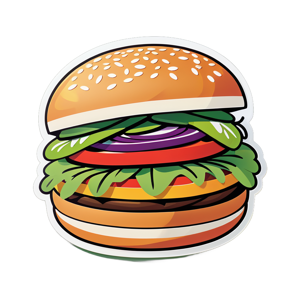 Burger végétarien frais sticker