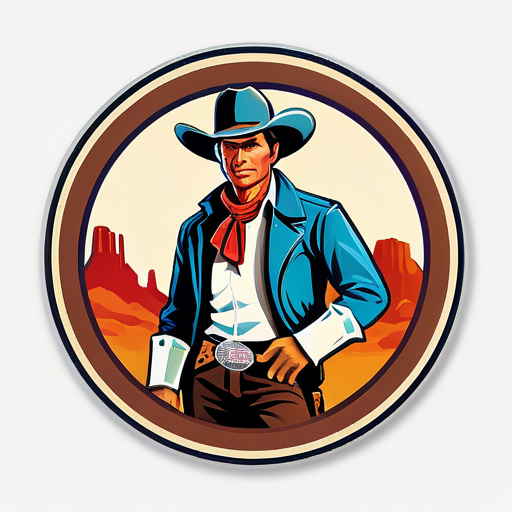 Style western américain rétro sticker