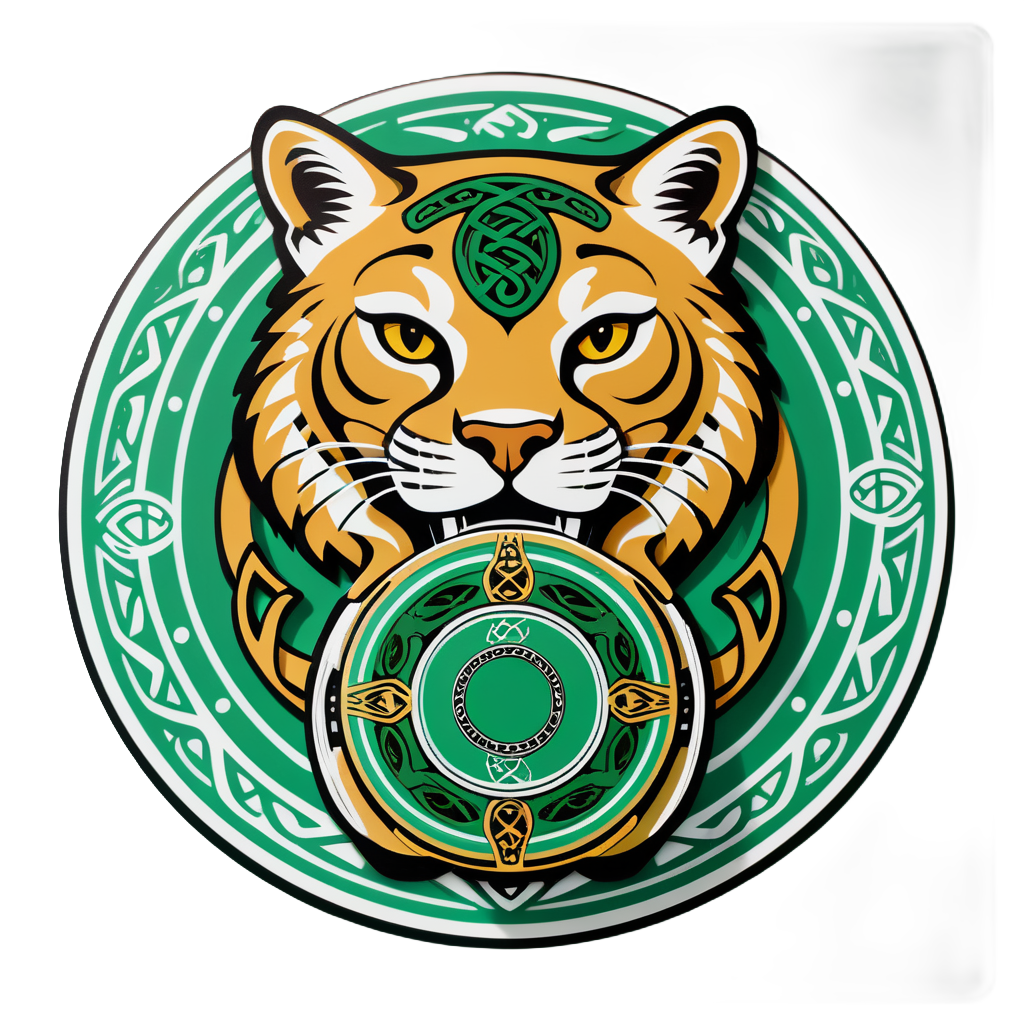 Celtic Cougar with Bodhrán sticker