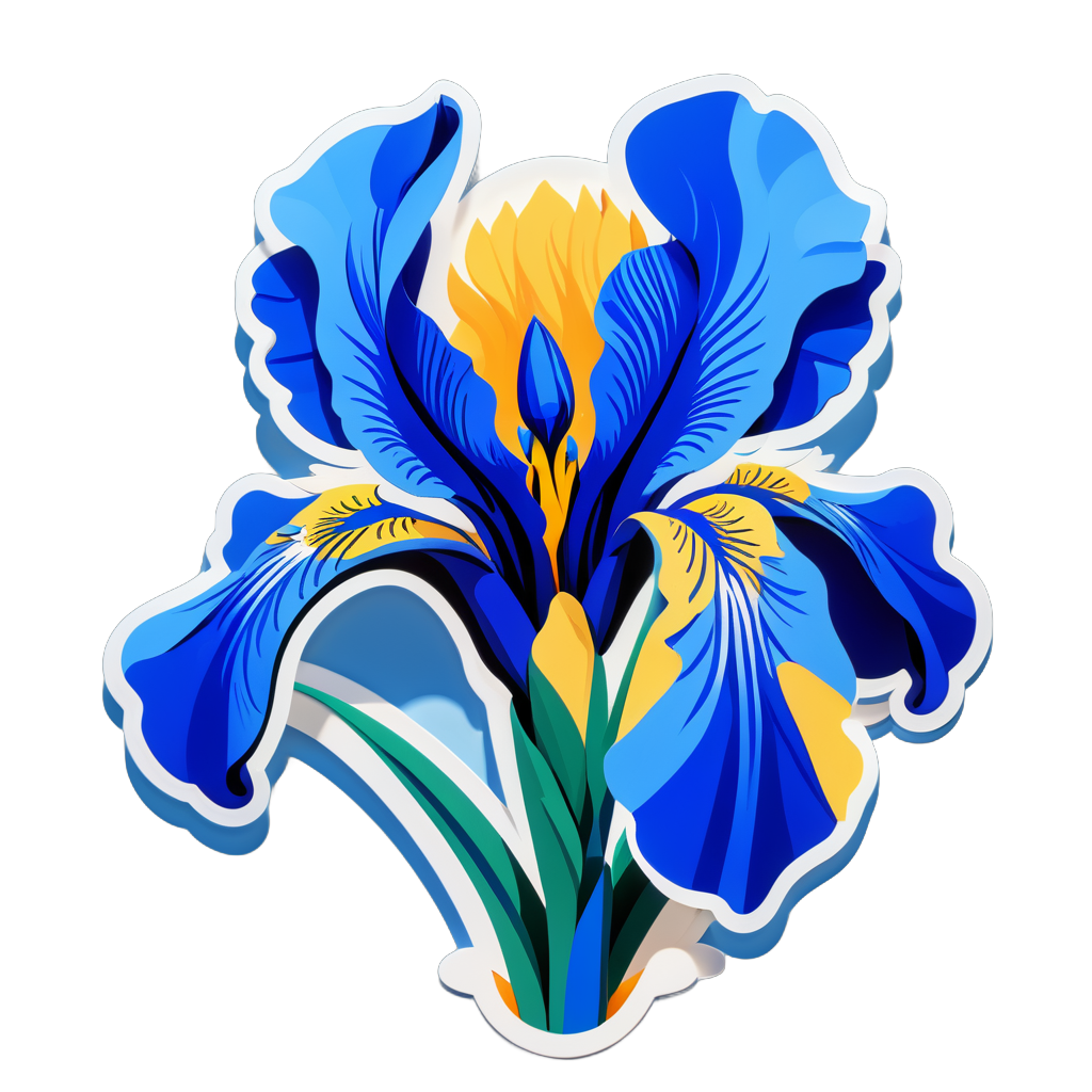 Blue Iris Unfolding in the Sun sticker