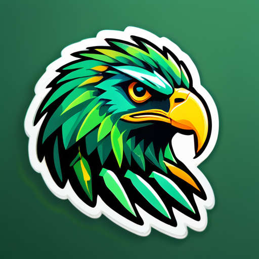 create an gaming logo of a green eagle and African prints sticker